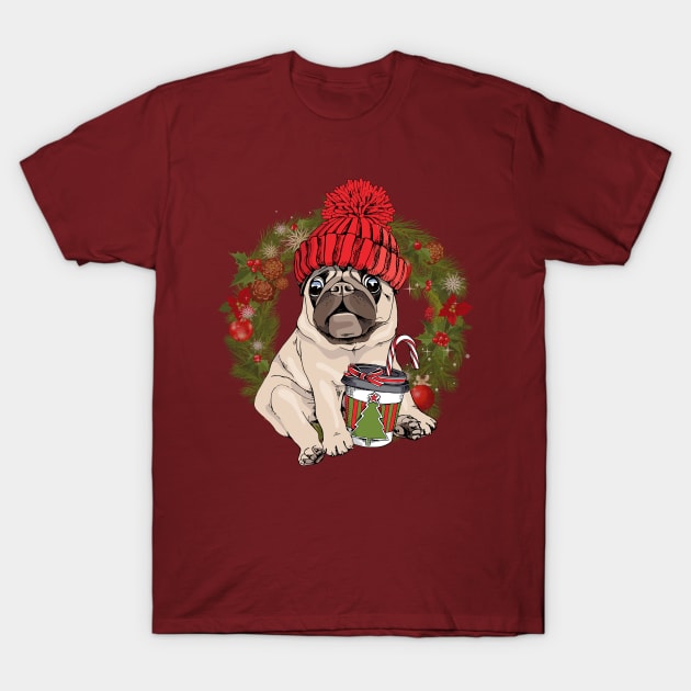 Fun Xmas Pug T-Shirt by DogsandCats